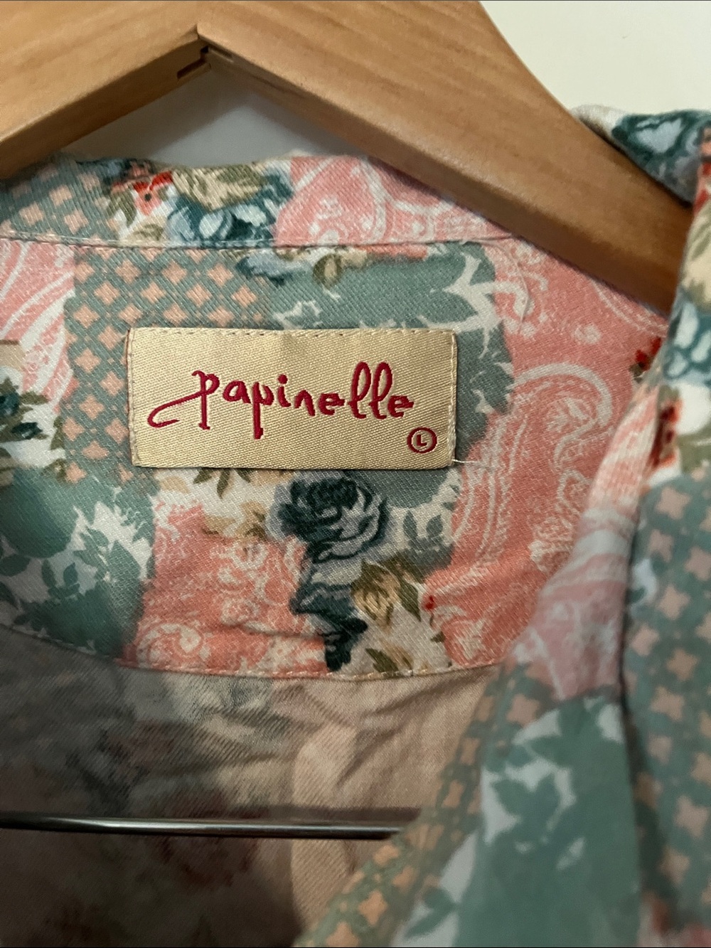 Papinelle Pink & Sage Floral Button-Front Pajama Set - Picture 2 of 5